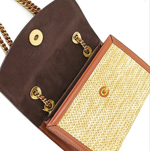 Rare Coach Parker Leather/Straw Bag! - Picture 5 of 17